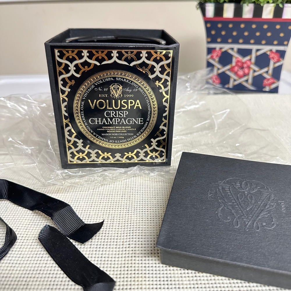 Voluspa Crisp Champagne Classic Maison Collection Boxed Luxury Candle 12 Oz New